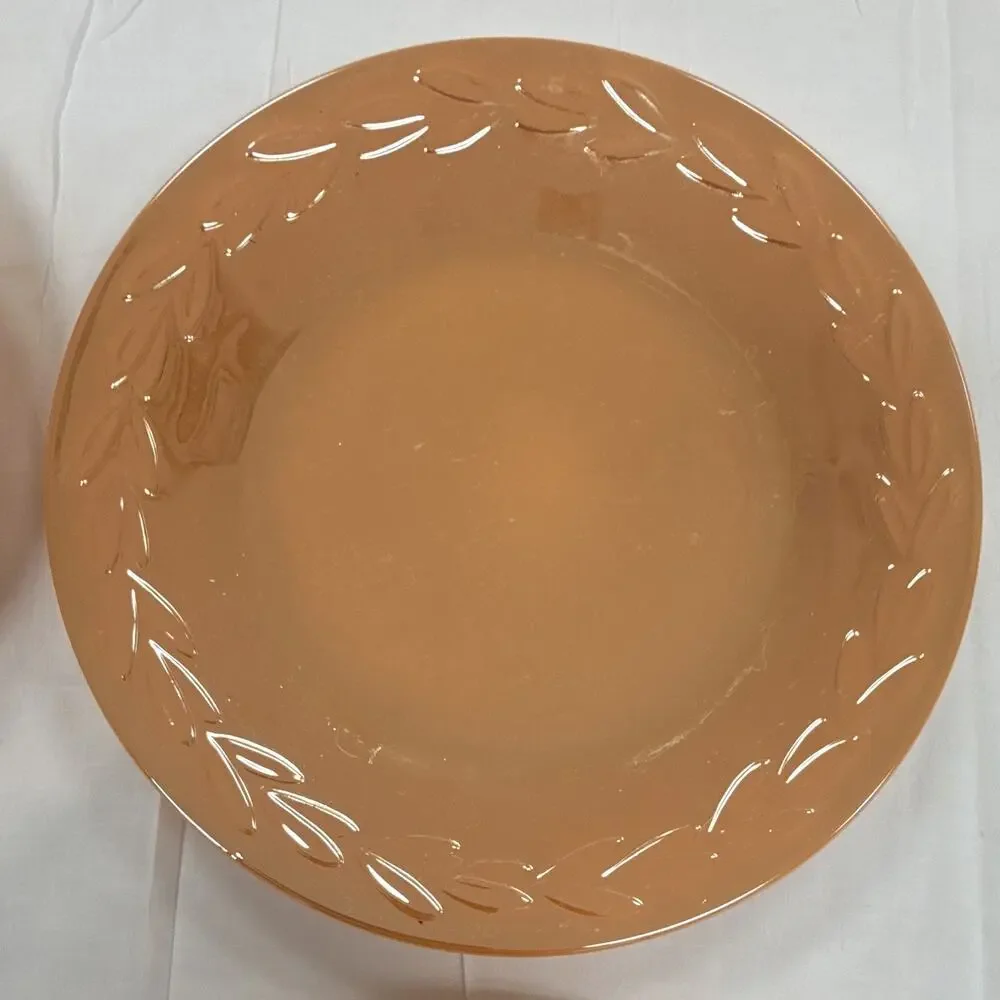 Copied - Pink Pressed Depression Glass Laurel Pattern Round Plate 9 in Glossy